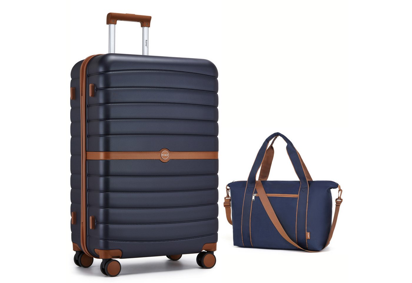 KONO Kofferset Hartschalenkoffer (55/66,5/76,5 cm Hoch)+Kabinentasche (44,5×33×19 cm), (2 tlg) von KONO