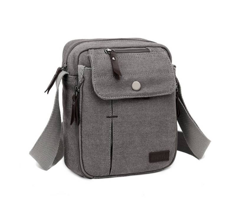 KONO Messenger Bag Langlebige Umhängetasche aus Canvas mit mehreren Taschen von KONO
