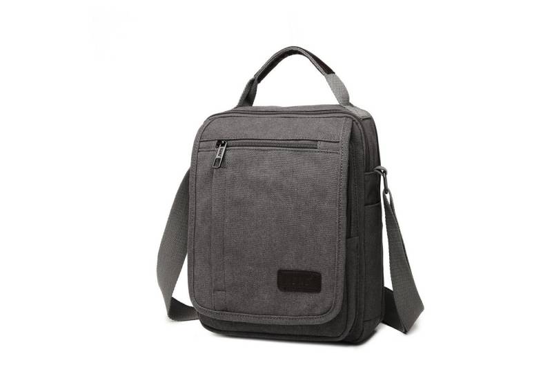KONO Messenger Bag Langlebige Umhängetasche aus Canvas mit mehreren Taschen von KONO