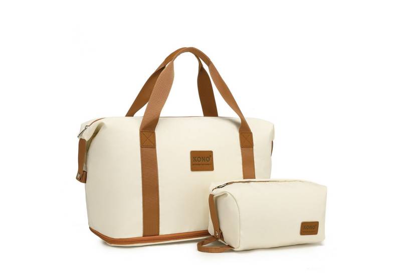 KONO Reisetasche 2-in-1 Set: Erweiterbare Handgepäck-Tasche (36L) + Kosmetiktasche, Praktisches und leichtes Design von KONO