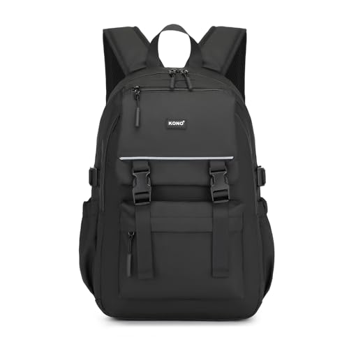 KONO Rucksack Herren, Rucksack Tragbarkeit Reiserucksack Wasserdicht mit Verstellbarer Schnalle und Mehrere Taschen für Reisen Weekender Sport(Schwarz) von KONO