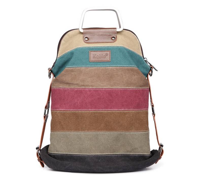 KONO Shopper Mehrfarbengestreifte Segeltuch Handtaschen Kreuzkörper für Frauen von KONO