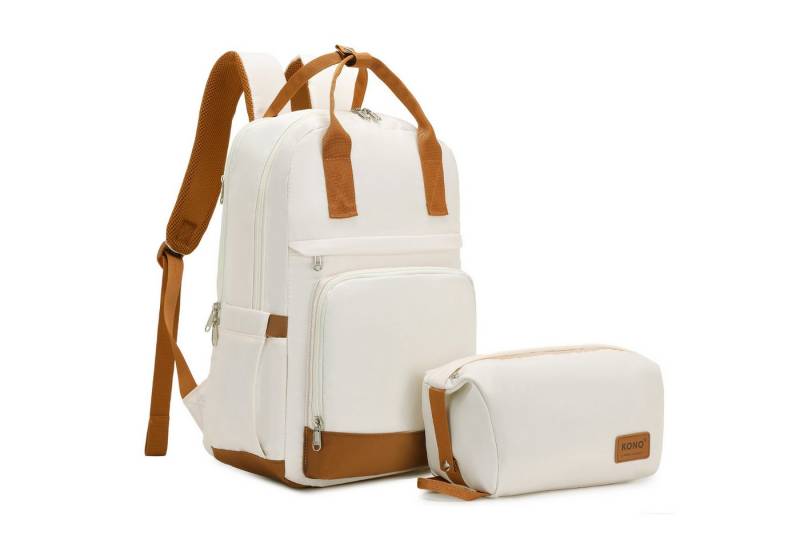 KONO Tagesrucksack Eleganter Rucksack Damen (42x29x17cm) Wasserdicht mit USB-Ladefunktion (2-tlg) von KONO