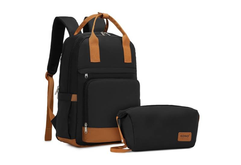KONO Tagesrucksack Eleganter Rucksack Damen (42x29x17cm) Wasserdicht mit USB-Ladefunktion (2-tlg) von KONO