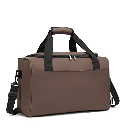 KONO Ryanair Handgepäck 40x20x25 Handgepäck Tasche Reisetasche Flugzeug Weekender für Damen und Herren mit Schultergurt (Braun) von KONO