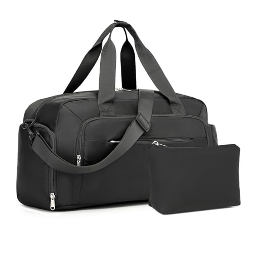 Kono Reisetasche Handgepäck für Herren & Damen Vielseitige Mehrkammer-Reisewochenendtasche Zweiteiliges Set mit Schuhfach und Kosmetiktasche für Flugzeug Reise Sport Gym von KONO