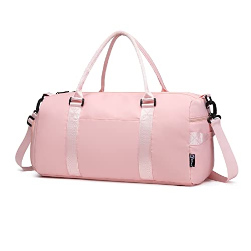 Kono Reisetasche Sporttasche Sporttasche Schultertasche für Damen Herren Übernachtung Wochenende Handgepäcktasche mit Nasstasche und Schuhfach, Rose, Modisch von KONO