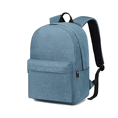 Schulrucksack College-Rucksack, leichte Schultasche, stilvoll, lässig, Tagesrucksack, College, Reisen, Arbeitstasche für Jungen und Mädchen, passend für 15,4-Zoll-Laptop (Blau) von KONO