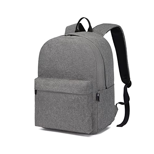 Schulrucksack College-Rucksack, leichte Schultasche, stilvoll, lässig, Tagesrucksack, College, Reisen, Arbeitstasche für Jungen und Mädchen, passend für 15,4-Zoll-Laptop (Grau) von KONO