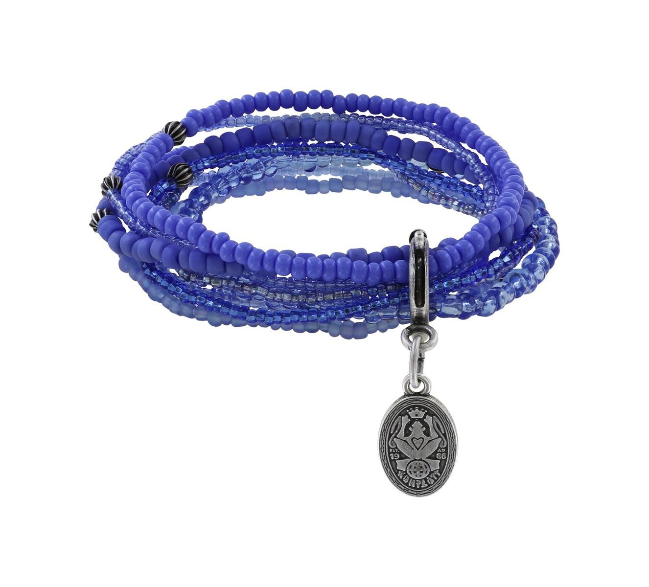KONPLOTT Armband KONPLOTT Armband Petit Glamour d' Afrique antik Silber blau dehnbar von KONPLOTT