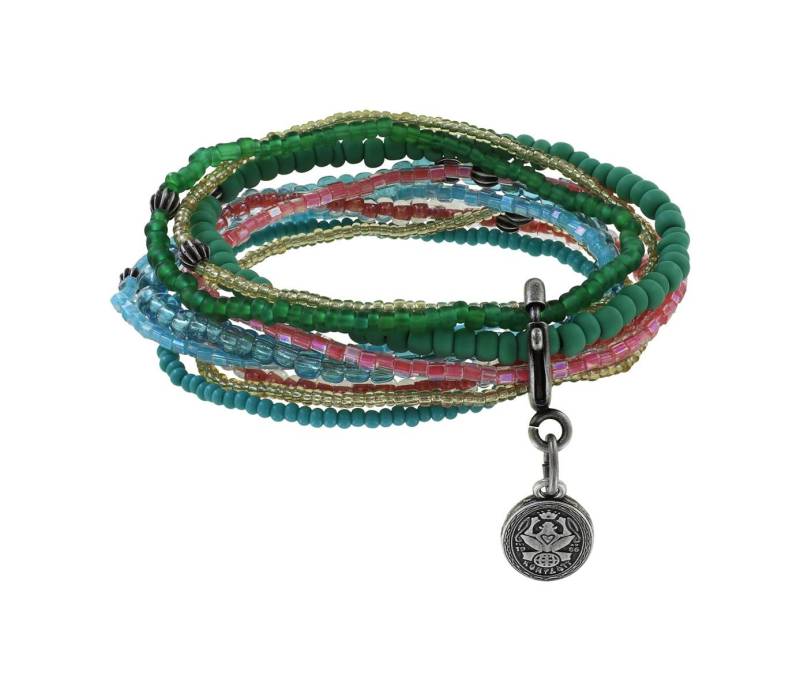 KONPLOTT Armband KONPLOTT Armband Petit Glamour d´Afrique grün pink antik Silber Finish von KONPLOTT