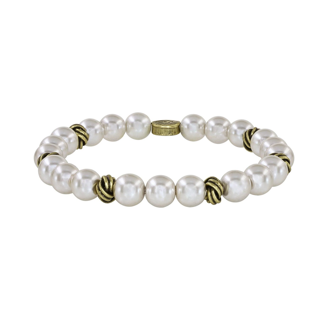 KONPLOTT Armband KONPLOTT Armband elastisch La Comtesse II weiß antik Messing von KONPLOTT