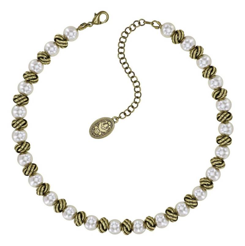 KONPLOTT Collier KONPLOTT Halskette Collier La Comtesse II weiß antik Messing von KONPLOTT
