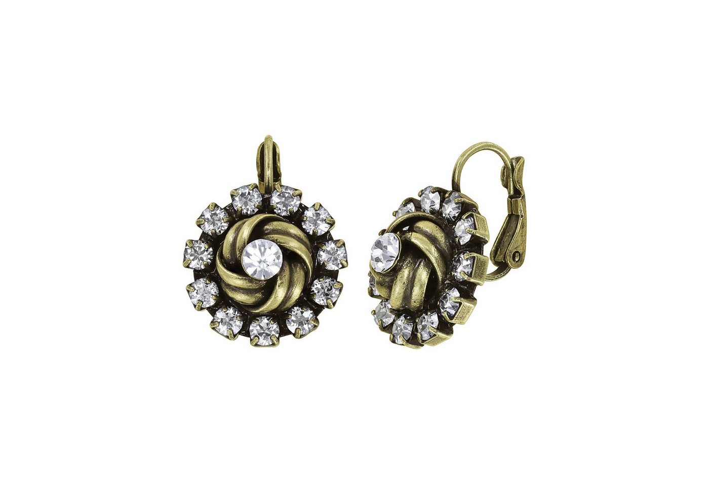 KONPLOTT Paar Ohrhänger KONPLOTT Ohrringe Klappbügel La Comtesse II weiß antik Messing von KONPLOTT