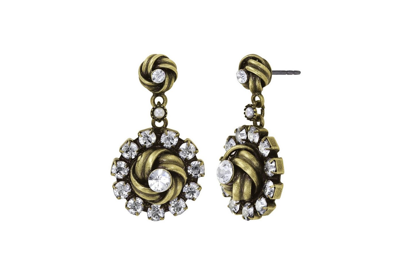 KONPLOTT Paar Ohrhänger KONPLOTT Ohrringe Stecker La Comtesse II weiß antik Messing von KONPLOTT