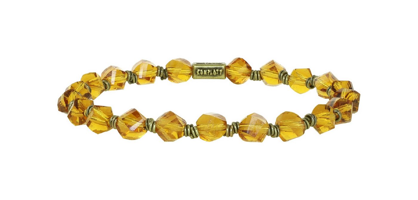 KONPLOTT Perlenarmband Konplott: Armband Petit Glamour d´Afrique solo - Kristall (einteilig, einteilig), dehnbares Nylonband, Kristallkugeln im Barock-Stil von KONPLOTT