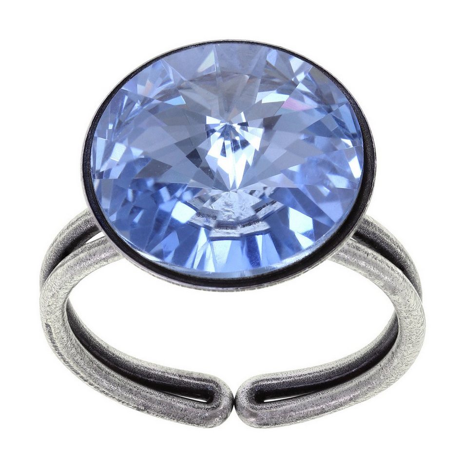 KONPLOTT Solitärring Konplott: Ring Rivoli (Einzelstück, Einzelteil), offene Ringschiene, markanter großer Solitär-Kristallstein von KONPLOTT