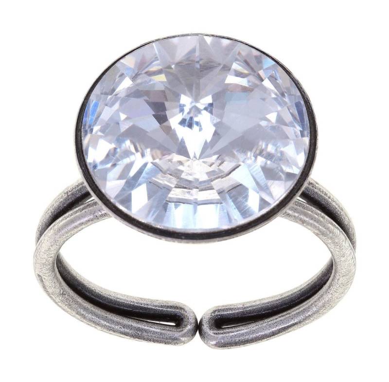 KONPLOTT Solitärring Konplott: Ring Rivoli (Einzelstück, Einzelteil), offene Ringschiene, markanter großer Solitär-Kristallstein von KONPLOTT