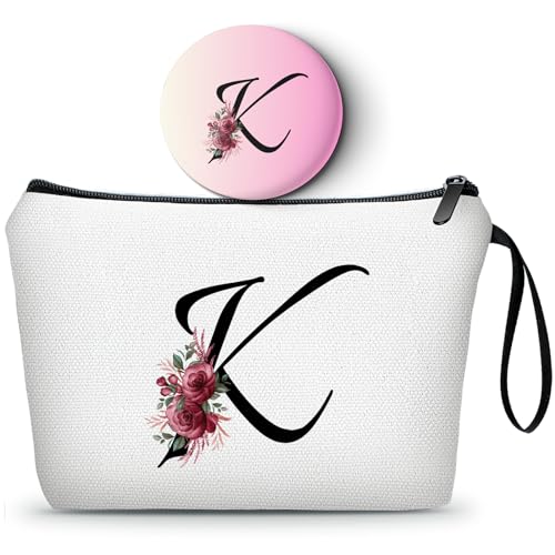 Geschenke für Freunde, Geschenke für Mutter, Geburtstag, Initialengeschenke für Frauen, Monogramm-Geschenke, Make-up-Tasche mit Spiegel, Brautgeschenke, einzigartiges Geschenk für Tochter, Lehrer, von KONSOM