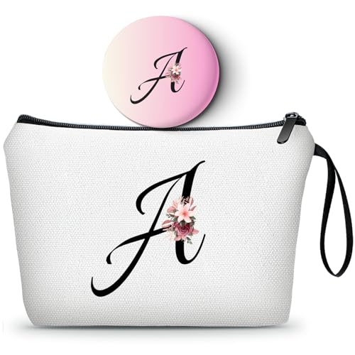 Geschenke für Freunde, Geschenke für Mutter, Geburtstag, Initialengeschenke für Frauen, Monogramm-Geschenke, Make-up-Tasche mit Spiegel, Brautgeschenke, einzigartiges Geschenk für Tochter, Lehrer, von KONSOM