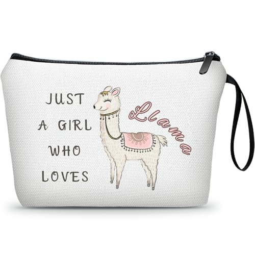 KONSOM Lama-Make-up-Tasche für Reisen, Frauen-Geburtstagsgeschenkideen, Mädchen-Geschenke, lustige Geschenke für Frauen, Teenager, Mädchen, Geschenkideen, Geschenke zum Geburtstag, niedliche Geschenke von KONSOM