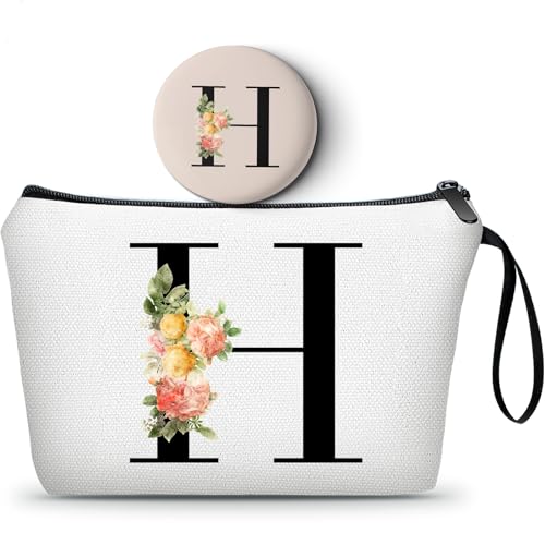 Personalisierte Make-up-Tasche, Geschenke für Mutter, Geburtstag, Initialengeschenke für Frauen, Monogramm-Geschenke, Kosmetiktasche mit Spiegel, zukünftige Braut, Schwestern, Geschenke von Schwester, von KONSOM