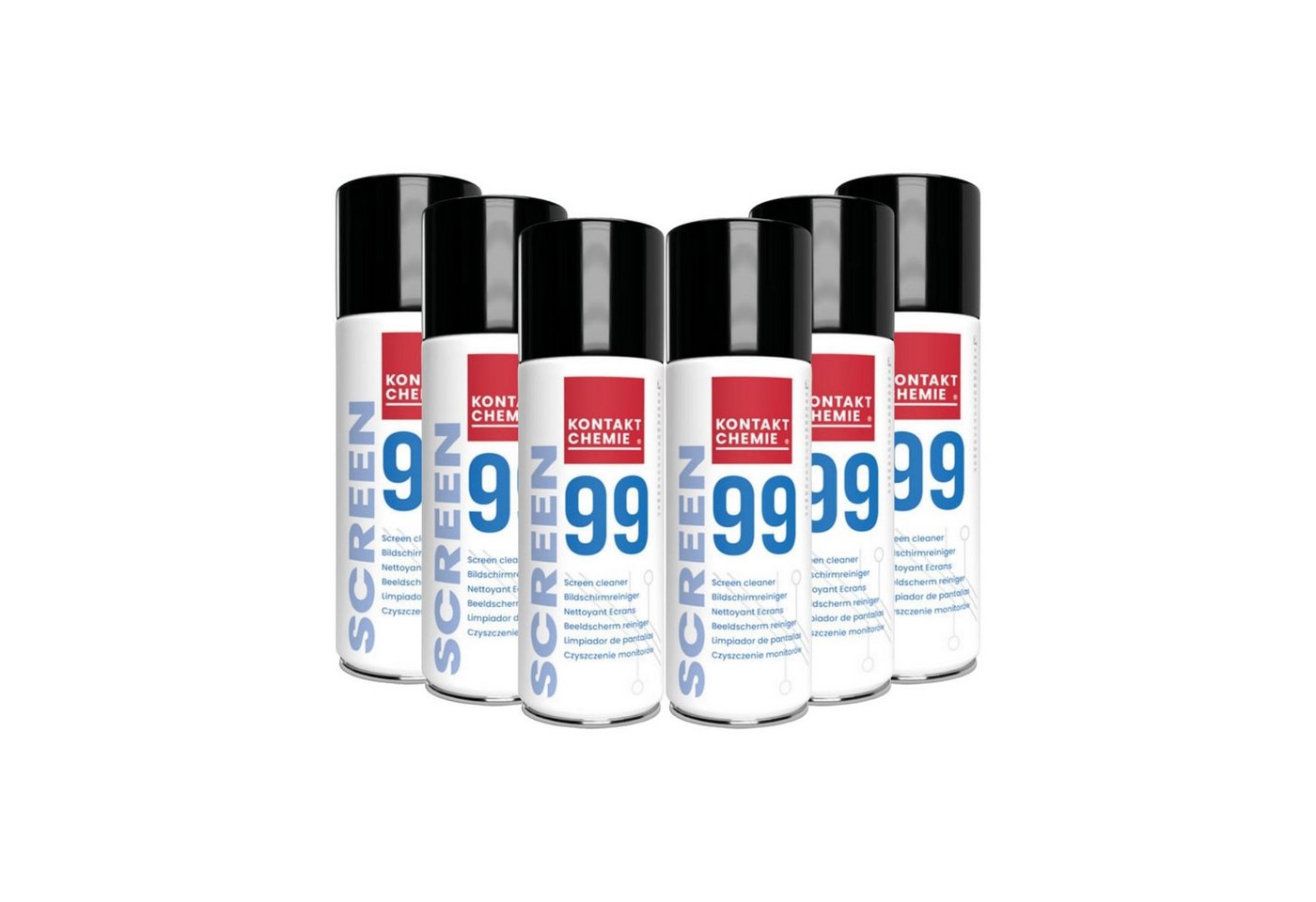 KONTAKT CHEMIE 6 Stück Glas-/ Bildschrimreiniger, SCREEN 99, 400ml Reinigungsspray von KONTAKT CHEMIE