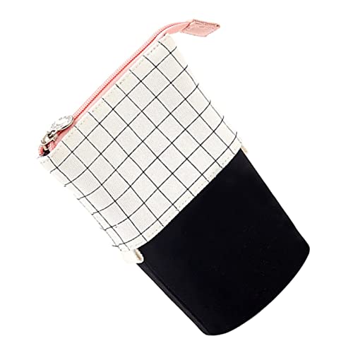 KONTONTY 1stück Plaid Stiftetui Aus Langlebigem Canvas Kreative Und Tragbare Federtasche Für Schreibwaren Für Schule Und Büro Schwarz Weiß Design von KONTONTY