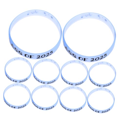 KONTONTY 10 Stück Class Of Silikon Handgelenkarmbänder Teiliges Nachtleuchtendem Abschiedsgeschenk für Graduates Abschlussfeiern und Schulanfang für Handgelenke von KONTONTY