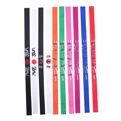 KONTONTY 10 Stück Teiliges Ninja-stirnband Japanisches Samurai-kopfband Atmungsaktiv Hautfreundlich für Karate Kostüme Geburtstagsdeko und Rollenspiele von KONTONTY