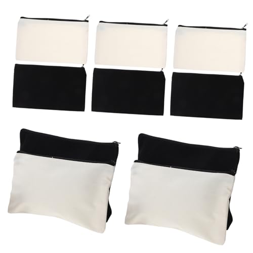 KONTONTY 12stücke Leere Kosmetiktaschen Aus Canvas Mit Reißverschluss Sublimierbare Make-up Aufbewahrungstaschen Für Reisen Natur von KONTONTY