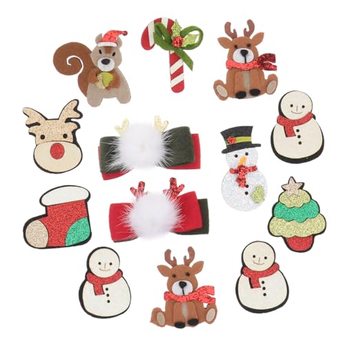 KONTONTY 13stücke Teiliges Für Weihnachts-haarclips Handgemachte Haarschmuck Materialien Mit Festlichen Motiven Für Kreative Kinderprojekte Und Bastelideen von KONTONTY