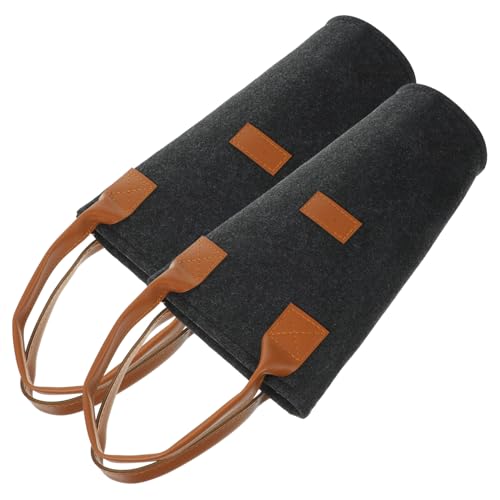 KONTONTY 2 Stück Filz Weinbeutel Tragetasche für Weinflaschen Praktische Aufbewahrung für und Feiertage Robuste und Stilvolle Weintasche Filz und Leder von KONTONTY