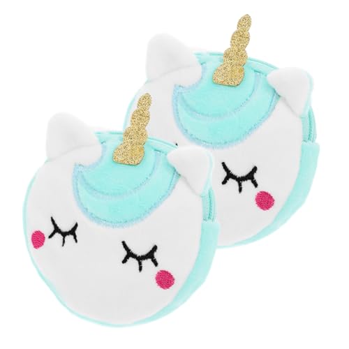 KONTONTY 2 Stück Unicorn Schnapparmband Blaues Einhorn Design Vielseitiges Slap Armband Geldbörse Weiches Plüschmaterial als Partygeschenk und Mitgebsel für Jungen und Mädchen von KONTONTY