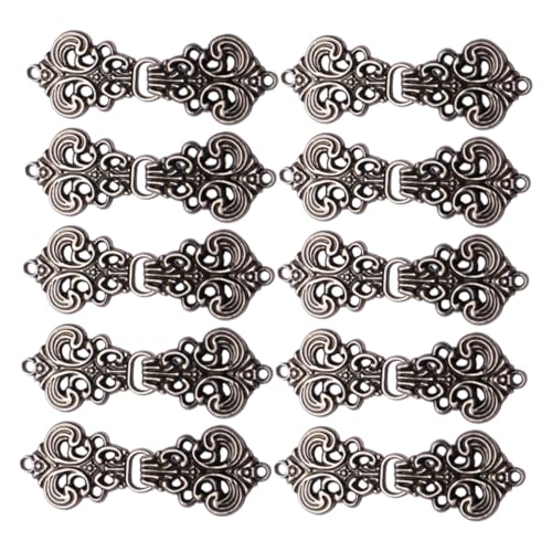 KONTONTY 20 Paare Hanfu Umhangclips mit Antikem Wolkenmuster Robuste Legierungs-schnallen für Frauen Traditionelle Chinesische Knoten-schalclips Einfach zu Befestigen für Cardigans Mäntel von KONTONTY