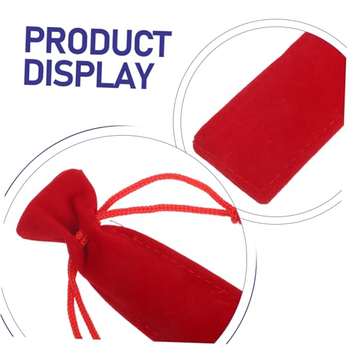 KONTONTY 20 Stück Teiliges Samt Stiftetui Doppelseitig Dickes Velvet-Material Kordelzug Federmäppchen für Schüler und Erwachsene Einzelne Schlaufe Stiftbeutel in Schwarz Rot Kaffee Blau von KONTONTY