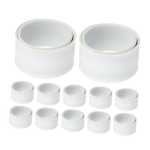 KONTONTY 20 Stück Teiliges Weiße Silikon Slap Armbänder für Weiche Blanke DIY Snap Wristbands Vielseitig Bemalbar für Kreative Bastelprojekte Partygeschenke und Schulaktivitäten von KONTONTY