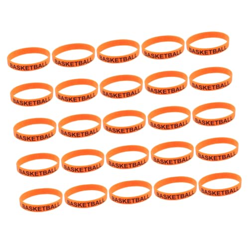 KONTONTY 25 Stück Basketball Silikon Armbänder Unisex Bedruckte Handgelenk Bänder mit Basketball Motiv und als Party Accessoire und für Basketballer von KONTONTY