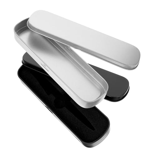 KONTONTY Federmäppchen Aus Metall 2er Satz Stiftbehälter Tragbar Für Büro Und Schule Organizer Für Stifte Und Schreibwaren von KONTONTY