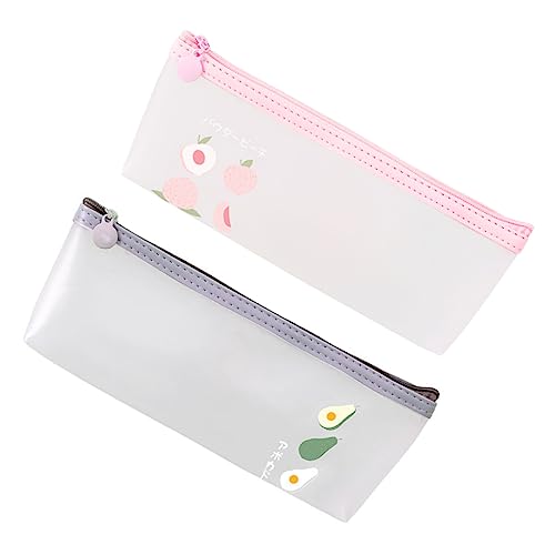 KONTONTY 2St kreatives federmäppchen Mini-Mäppchen Stiftetui Textmarker Federmäppchen für die Reise Markierstift Etui lagercontainer Federmäppchen mit Reißverschluss Rosa von KONTONTY