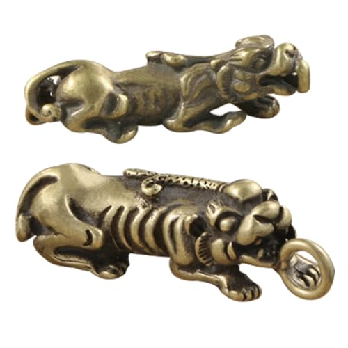 KONTONTY 2 Stücke Messing Tier Figuren Keychain Zubehör Reichtum Charme Schmuck Decor von KONTONTY