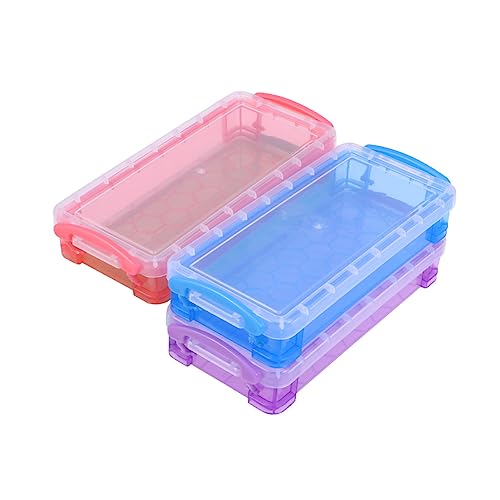 KONTONTY 3stücke Teiliges Multifunktionale Kunststoff Aufbewahrungsbox Für Stifte Und Schreibwaren Leicht Tragbar Und Transparent Für Kunstbedarf Und Büroorganisation von KONTONTY