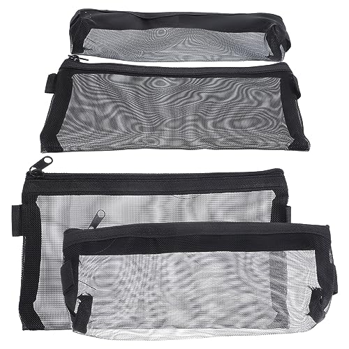 KONTONTY 4Stücke Bleistiftbeutel mit Reißverschluss Große Kapazität für Stifte Schulbedarf und Kosmetik Robuste Stofftasche Langlebigem Material für Schule von KONTONTY