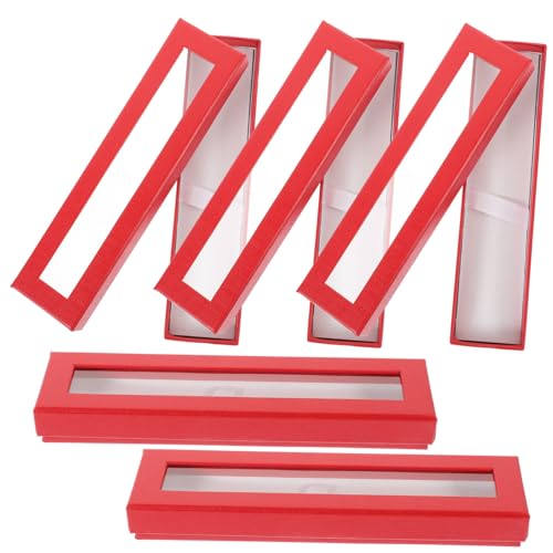 KONTONTY 5stücke Papier-stiftverpackungsbox Mit Fenster Für Stifte Und Kugelschreiber Tragbare Und Leichte Aufbewahrungslösung Für Schule Und Büro von KONTONTY