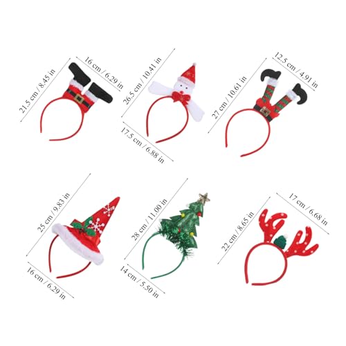 KONTONTY 6stücke Weihnachtsstirnband Rentiergeweih Für Damen Feiertagsstirnband Haarreifen Weihnachten Kopfschmuck Mit Weihnachtsdeko Für Party von KONTONTY