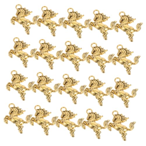 KONTONTY 60stücke Goldener Pferdeanhänger Jahr Der Pferde Diy-schmuckherstellung Handtaschenanhänger Schlüsselanhänger Bastelbedarf Ohrringanhänger Taschenanhänger Schmuckanhänger von KONTONTY