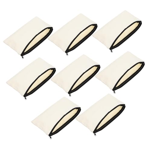 KONTONTY 8 Stück Teiliges DIY Canvas Reißverschluss Täschchen Robuste Leinwand Kosmetiktasche und Stifteetui Individuell Gestaltbar Strapazierfähig für Schule Büro und Reisen von KONTONTY