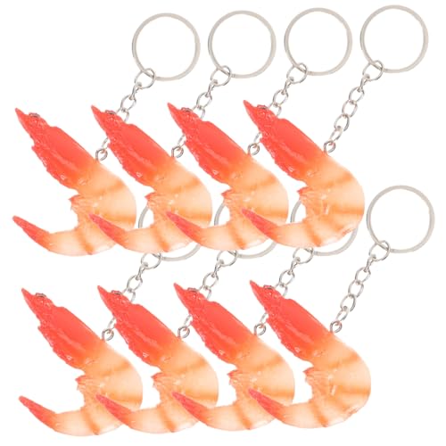 KONTONTY 8 Stück Teiliges Realistische Simulation Garnelen Schlüsselanhänger Leichte Langlebige Bag Key Chains Dekorative Anhänger für Rucksack und Tasche Verarbeitung Zubehör von KONTONTY