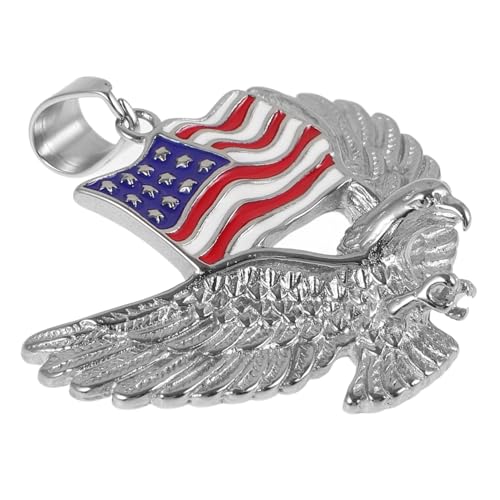 KONTONTY Adler Halskette mit Amerikanischer Flagge Titanstahl Goldplattierung Einzigartiger Patriotischer Anhänger für Männer Stylisches Schmuckstück für KONTONTY Adler Halskette mit Amerikanischer Flagge Titanstahl Goldplattierung Einzigartiger Patriotischer Anhänger für Männer Stylisches Schmuckstück für von KONTONTY