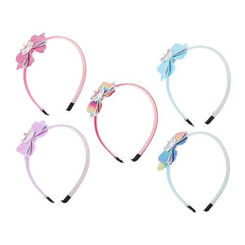 KONTONTY Einhorn Stirnband Kinder Mit Schleife Leicht Angenehm Tragen Bunte Party Haarreif Kopfbedeckung Für Mädchen von KONTONTY
